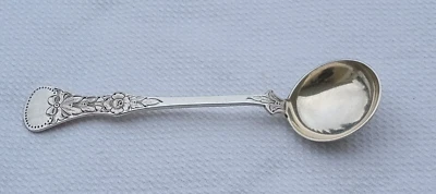 830 СЕРЕБРЯНЫЙ НОРВЕЖСКИЙ ПЛОСКИЙ РОЗОВЫЙ УЗОР КОВШ/ЛОЖКА ~ 6 1/4» - Изображение 1 из 4