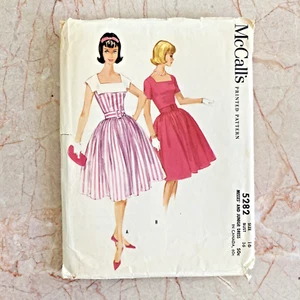 McCalls 5282, 50s Dress, Sz 16/36, Vintage Sewing Pattern, Cut & COMPLETE - Picture 1 of 2