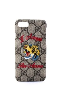 Gucci Coated Canvas Blind For Love Tiger Graphic Print iPhone 7/8 Case Brown - Picture 1 of 19