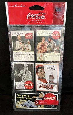 Pegatinas publicitarias vintage marca EK Success Sticko Coca Cola Foto 1 de 4