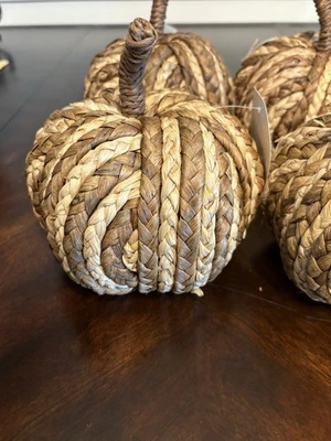 Juego de 4 Calabazas Tejidas Otoño Decoración Otoño Decoraciones de Mesa Otoño Foto 1 de 4