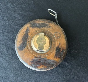John Rabone & Sons, Birmingham - Ledergebundenes Stahlbandmaß 100 Fuß Nr. 418 - Bild 1 von 7