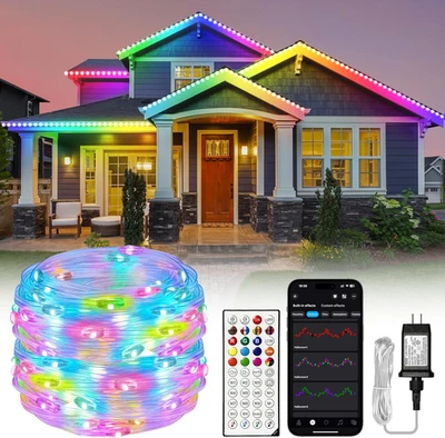 Striscia LED Esterno Impermeabile IP68 RGB+IC Con Alimentatore E Telecomando Blu - Immagine 1 di 4