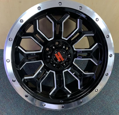 Rueda 20" HAVOK H108 🔥 20X9 -12 5X127 🔥 C.B 78.1 Llanta labial negra y mecanizada 🔻 Foto 1 de 4