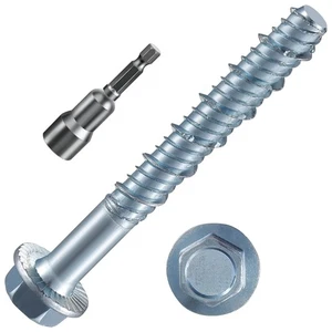 1/2 Zoll x 5 Zoll verzinkt großer Durchmesser Betonschraube tatsächliche Dicke 9/16 Zoll (14... - Bild 1 von 3