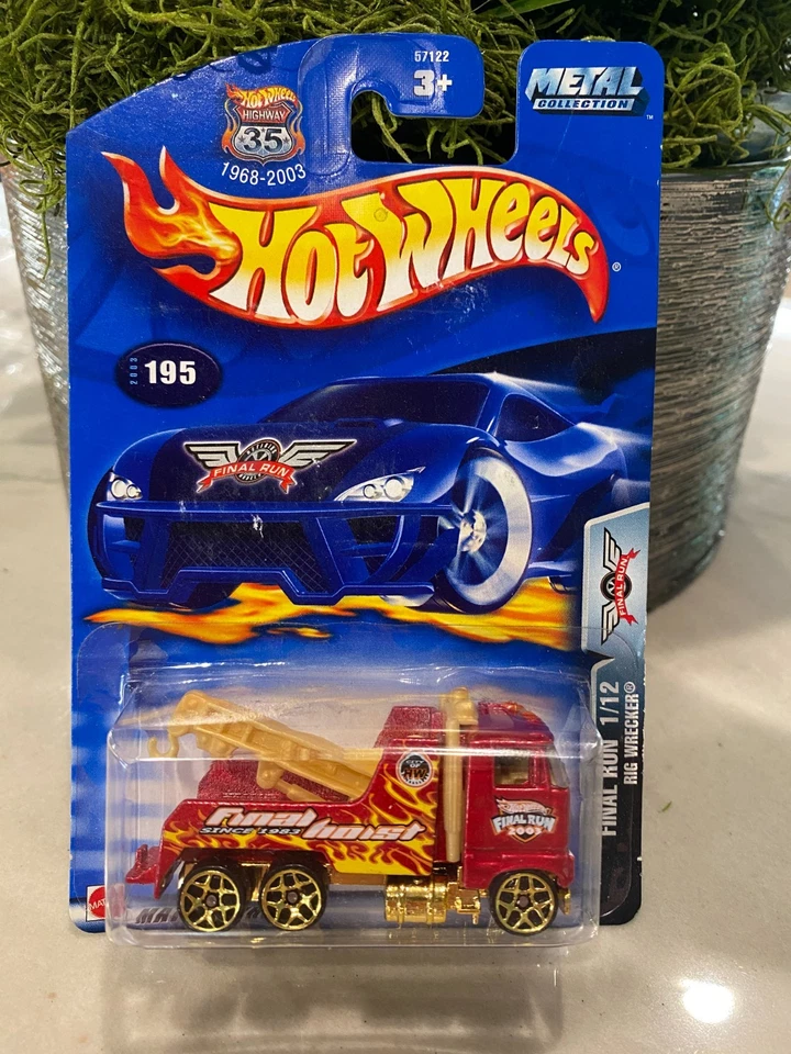 2003 Hot Wheels #195 Final Run 1/12 RIG WRECKER Red w/Gold 5Y Spoke "2003" Tampo - Image 1 of 1