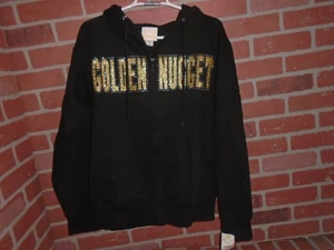 GOLDEN NUGGET CASINO VINTAGE CREMALLERA COMPLETA SUDADERA CON CAPUCHA TODAVÍA CON ETIQUETAS-RARA - Imagen 1 de 3