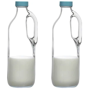 2 Pc 47oz Clear Glass Pitchers with Handles and Lids - Airtight Refrigerator ... - Picture 1 of 6