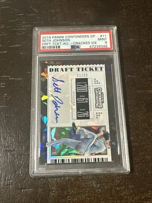 2019 Contenders Draft Picks Seth Johnson Ticket Auto Cracked Ice #/23 PSA 9 - Image 1 of 2