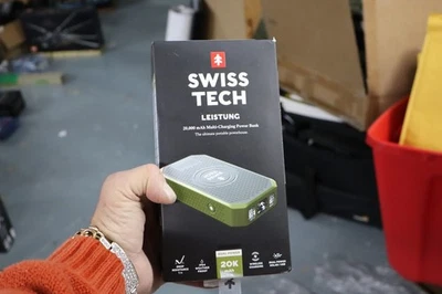 Banco de alimentación dual portátil Swiss Tech Power 20000 mAh carga inalámbrica Foto 1 de 2