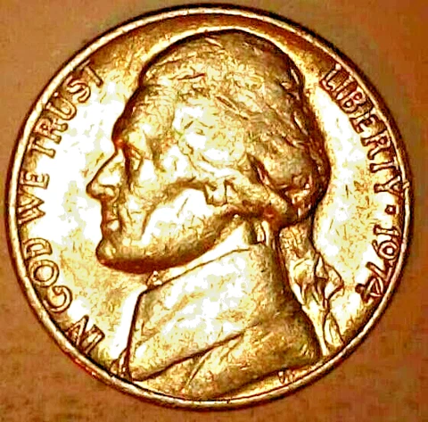 1974 P Jefferson Nickel 5 Cents US Coin  Circulated ** Added Bonus! ** Cover
