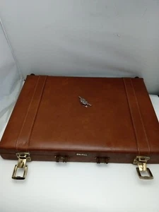 Maletín de negocios Stebco vintage de cuero marrón hecho en España falta asa - Imagen 1 de 14