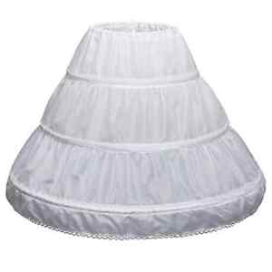 Girls Underskirt Petticoat - ONE SIZE - Suitable for 5-15yrs - 3 Hoop - WHITE