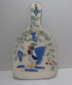 Vintage Nasco handbemalt Keramik Hahn Käsebrett/Tablett Blues rot - Bild 1 von 5