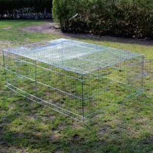 Käfig für Hühner, Meerschweinchen und Kleintiere aus Metall (groß) - Bild 1 von 3