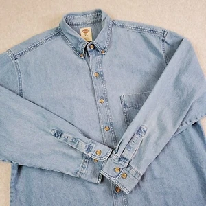Vintage Dickies Denim Shirt Size XL Blue Cotton Chambray Button Down Work Cowboy - Picture 1 of 15