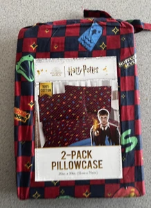 Nuevo Harry Potter Hogwarts Estándar Paquete de 2 Fundas de Almohada 20"x30" Algodón Azul Oscuro - Imagen 1 de 2