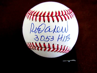 ROD CAREW 3053 HITS TWINS ANGELS HOF SIGNED AUTO OML BASEBALL BECKETT BEAUTY 3 - Image 1 of 3