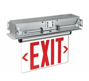  LED EMERGENCY EXIT SIGN Royal Pacific RXL33RBA Edge Lit Single Face  - Picture 1 of 4