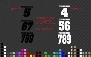 3 x Racing Numbers Plate Stickers Decals YAMAHA TTR50 Motorcycle - Picture 1 of 1