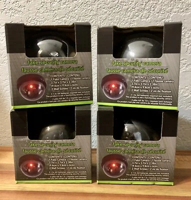 Fake Security Cameras In/Outdoor CCTV Dome Camera Flashing Red LED Light 4pk - Image 1 of 4