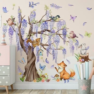 TUOKING Wall Stickers Decor,Removable Purple Tree Wall Murals Peel and Stick ... - Picture 1 of 6