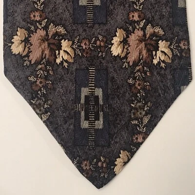 Corbata XMI NORDSTROM Para Hombres Gris Marrón Hoja Flor Geo 57L 3.75W En muy buena condición EE. UU. Minorista - $89 Foto 1 de 4