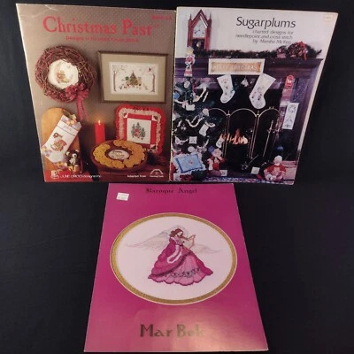 Christmas needlepoint cross stitch design booklets Lot of 3 angel - Image 1 of 4