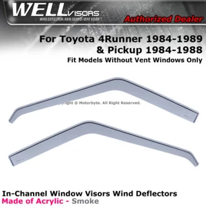 WELLvisors For Toyota Pickup 4Runner 84-89 Window Visors In-Channel Deflectors - Foto 1 di 4
