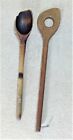 Lot of 2 Primitive Wooden Spoon & Stirrer Kitchen Utensils