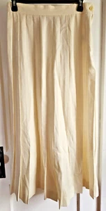 Faldas largas plisadas vintage Talbots mujer talla 10 rayón mezcla lino marfil HECHAS EN EE. UU. - Imagen 1 de 8