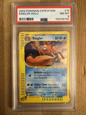Kingler - 15/165 - Holo Rare Expedition Base Set - Pokemon Card - PSA 8 - Image 1 of 2