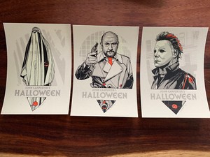 Tyler Stout John Carpenters Halloween Set Of 3 Handbills Show cards
