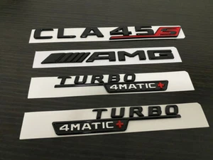 Gloss Black CLA45S AMG TURBO 4MATIC+ replacement Badge For CLA AMG S C118 Series - Picture 1 of 6