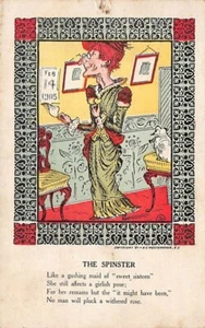 AK: Der Spinster, Westerhouse Karikatur 1907, verschickt DB - Bild 1 von 2