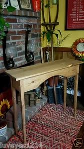 36" Rustic Primitive style stained wood wooden Long Tall Couch Wall Foyer Table - Picture 1 of 6