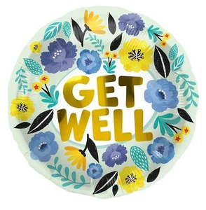 GET WELL SOON WITH FLOWERS FOIL BALLOON GIFT - 45CM - Picture 1 of 3
