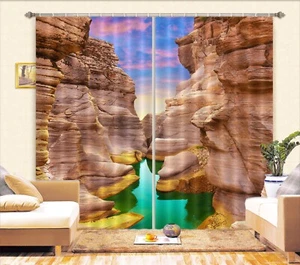 3D Brown Mountain G2105 Photo Blockout Curtain Fabric Window Honey 2023 - Picture 1 of 7