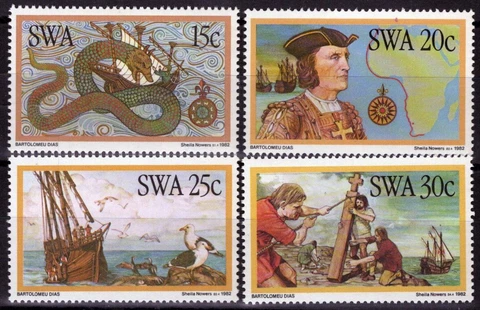 ZAYIX South West Africa SWA 491-494 MNH Explorers Ships Maps 092022S135M Cover