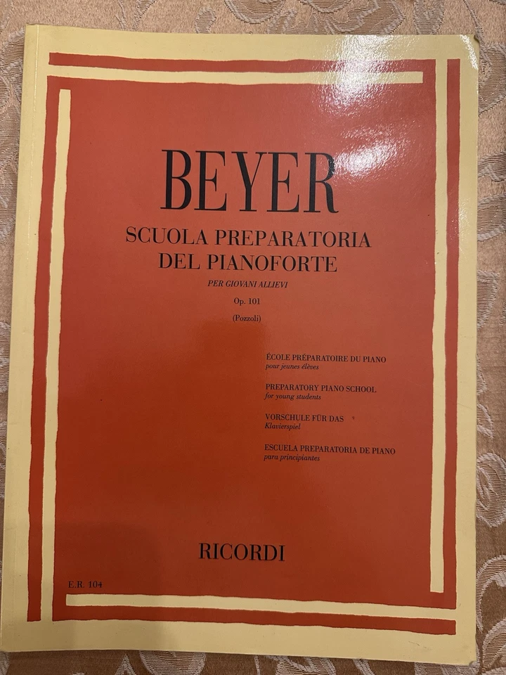 FERDINAND BEYER Scuola Preparatoria del Pianoforte op.101 edizione RICORDI ER104 - Immagine 1 di 1