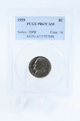 1959-P PCGS PR67CAM Jefferson Nickel Proof 5C - Image 1 of 2