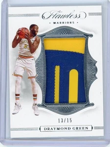 2019-20 PANINI FLAWLESS DRAYMOND GREEN GAME USED PATCH SICK PATCH #13/15 WARRIOR - Picture 1 of 2