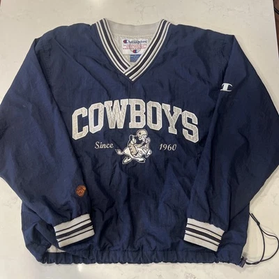Vintage RARE Champion Dallas Cowboys Pullover Sweater Warm Up Mens Medium M - Image 1 of 4