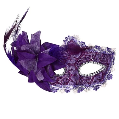 Womens Halloween Costume Ball Mask Venetian Lace Mask Floral Carnival Dance Mask - Image 1 of 2