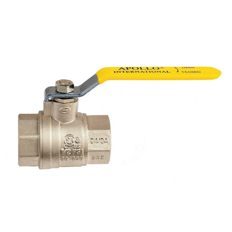 APOLLO 94A10201 Brass Ball Valve,Inline,FNPT,3/8 in 1CKC9 - Image 1 of 1