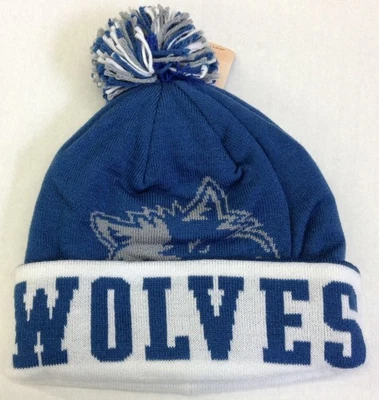NBA Minnesota Timberwolves Adidas Womens Cuffed Pom Knit Hat Cap NEW! - Image 1 of 2