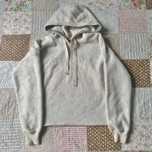 Abercrombie & Fitch S regular fit light cream fleece logo hoodie - Picture 1 of 7