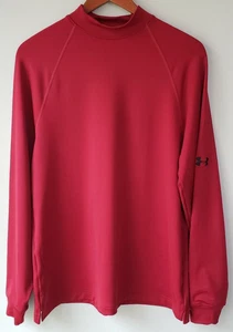 Men's Under Armour Pullover Shirt Red Long Sleeve Size Small - Picture 1 of 8