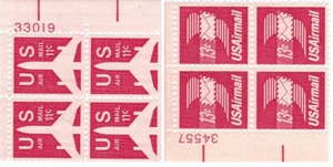 US Airmail Briefmarken 1971-1973 #C78-C79 postfrische Plattenblöcke 4 postfrisch - Bild 1 von 1