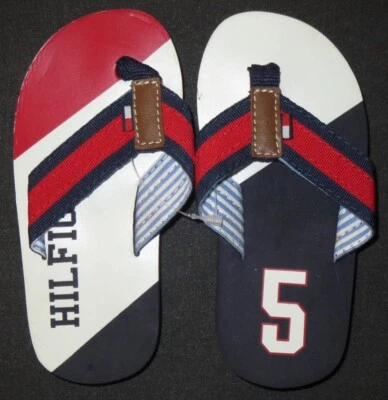 NUEVAS SANDALIAS DE PLAYA TOMMY HILFIGER PISCINA 8/9 NIÑOS ROJO BLANCO AZUL BLOQUE DE COLOR NIÑOS Foto 1 de 4